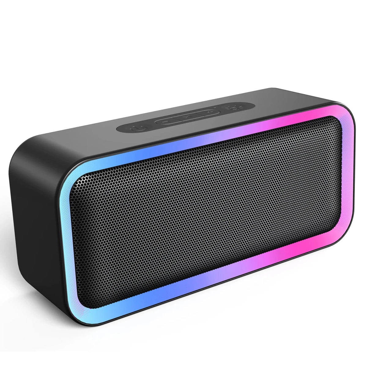 Mandotos International ACOME A6 waterproof Bluetooth speaker with 10W RGB lighting, TWS V5.0, and bass sound visible in the image.