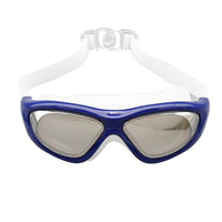 Adult women swimming goggles with clear lens and no-leak design, featuring a clear frame and sports style by MANDOTOS INTERNATIONAL.