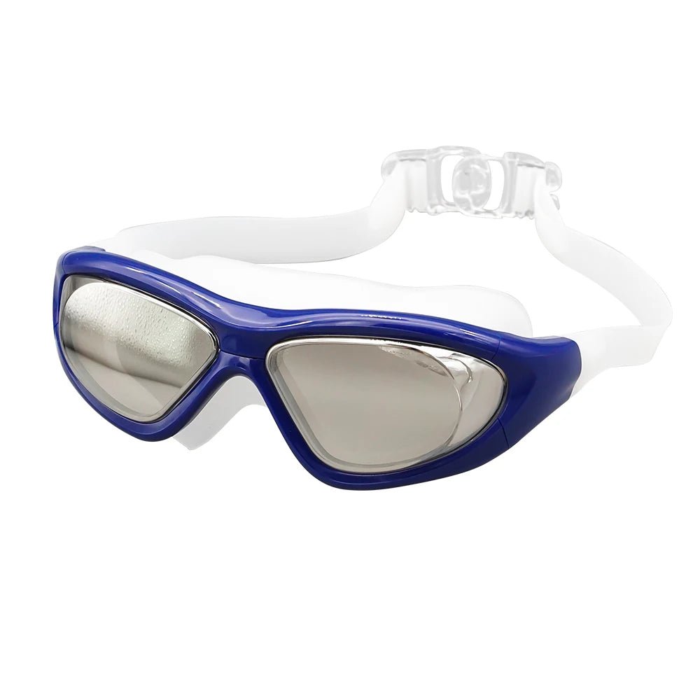 Adult Women swim goggles with clear frame and no-leak lenses, designed for sports swimming by MANDOTOS INTERNATIONAL.