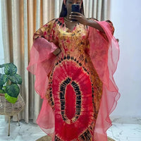 Mandotos International African Dashiki Ankara maxi dress for women, traditional long dress with vibrant patterns and colorful design.