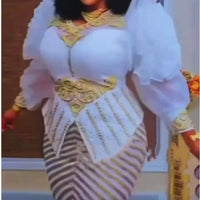 African dresses for women by MANDOTOS INTERNATIONAL, plus size sequin evening gown with dashiki and Ankara styles, long party dress