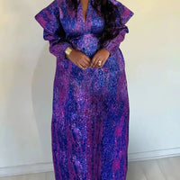 Mandotos International African dress for women, traditional dashiki Ankara gown with long maxi style, Muslim kaftan robe in vibrant fabric.