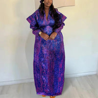 Mandotos International African women’s traditional dress, vibrant Ankara dashiki gown with long maxi style and Muslim kaftan design.
