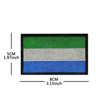 Set of African flags and badges embroidery patches featuring Morocco, Nigeria, Gabon, Libya, and Namibia by MANDOTOS INTERNATIONAL.