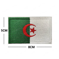 Embroidery patches of African flags from Morocco, Nigeria, Gabon, Libya, Namibia by MANDOTOS INTERNATIONAL displayed in a set