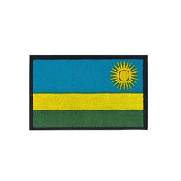 Embroidery patches featuring flags of Morocco, Nigeria, Gabon, Libya, and Namibia from MANDOTOS INTERNATIONAL.