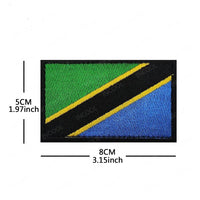 Embroidery patches of African flags and badges featuring Morocco, Nigeria, Gabon, Libya, Namibia by MANDOTOS INTERNATIONAL.