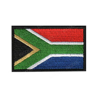 Embroidery patches of African flags including Morocco, Nigeria, Gabon, Libya, and Namibia by MANDOTOS INTERNATIONAL.