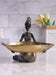 African girl holding a plate sculpture, vintage decorative storage ornament for home or office décor by MANDOTOS INTERNATIONAL.