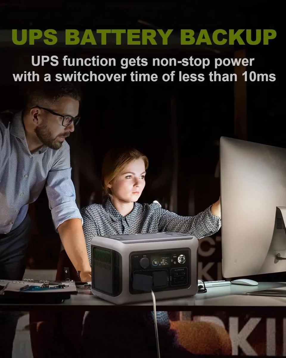 Allpowers R600 portable power station with 299Wh LiFePO4 battery and 600W inverter, compact and portable for outdoor use