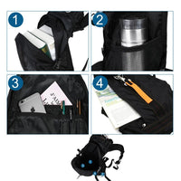 Mandotos International American Warehouse nylon tactical backpack with multiple compartments, durable for outdoor travel and hiking.