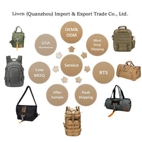 Mandotos International nylon tactical backpack for outdoor travel, hiking, and sport with durable, tactical deployment design.