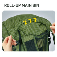 MANDOTOS INTERNATIONAL ANMEILU large capacity nylon backpack for mountain camping, travel, and hiking with multiple compartments.