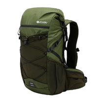 Large capacity nylon backpack for mountain camping and hiking by MANDOTOS INTERNATIONAL, with multiple compartments and durable design.