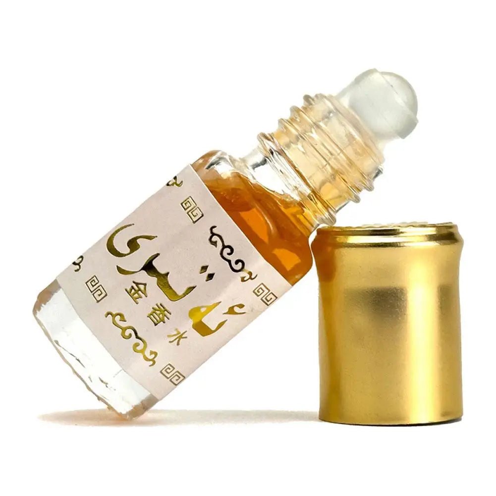 Mandotos International Arabian Gold unisex perfume roll-on with long-lasting scent, featuring elegant gold packaging and sleek design.