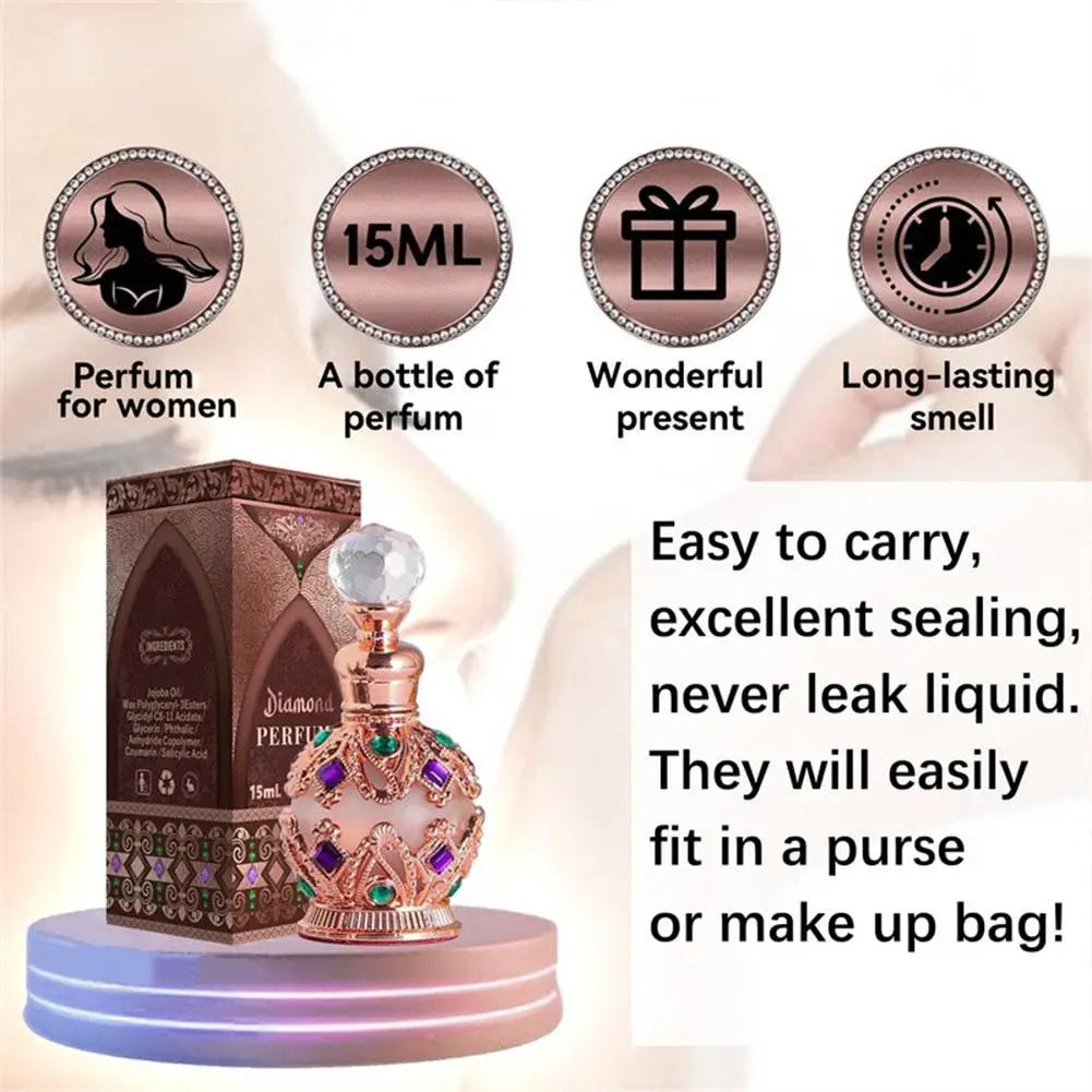 Mandotos International Arabian Rose and Jasmine Pheromone Perfume for Women in elegant glass bottle