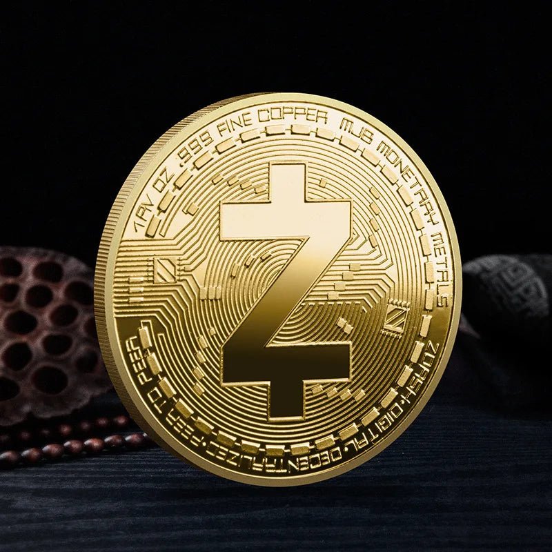 Mandotos International metal crypto currency coin collection featuring Bitcoin, Ethereum, Dogecoin, XRP, and more in a plastic case.