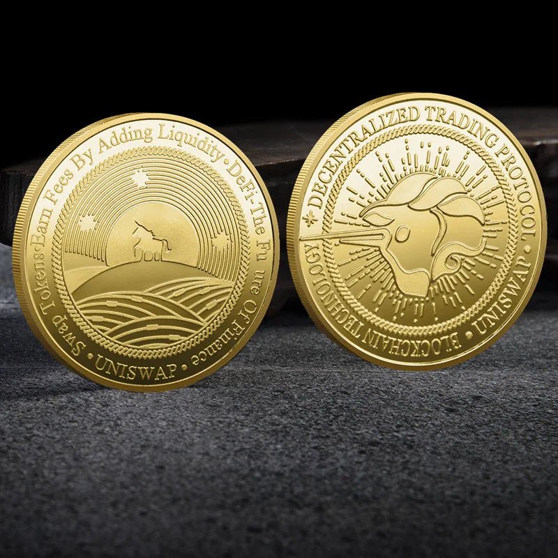 Mandotos International metal crypto coin collection including Bitcoin, Ethereum, Dogecoin, XRP, and other digital currency coins in plastic case.