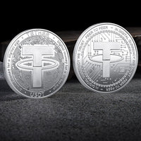 Mandotos International crypto coin collection featuring Bitcoin, Ethereum, ADA, Shiba Inu, Dogecoin, XRP, and more in a plastic case.