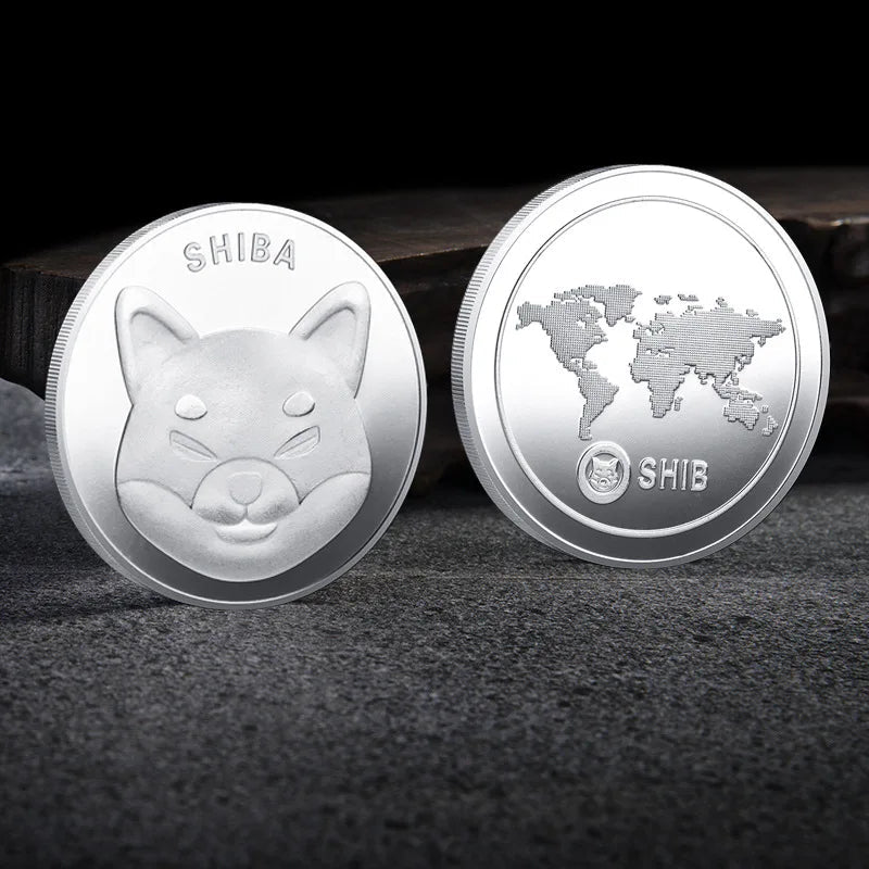 Mandotos International metal crypto currency coin collection featuring Bitcoin, Ethereum, Dogecoin, and more in a plastic case.