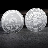 Mandotos International Bitcoin BTC ETH ADA XLM SHIB DOGE XRP SOL DOT LINK LTC UNI metal crypto currency coin collection with plastic case
