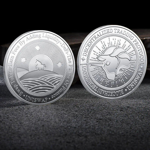 Mandotos International Bitcoin BTC ETH ADA XLM SHIB DOGE XRP SOL DOT LINK LTC UNI metal crypto currency coin collection with plastic case