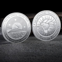 Mandotos International Bitcoin BTC ETH ADA XLM SHIB DOGE XRP SOL DOT LINK LTC UNI metal crypto currency coin collection with plastic case