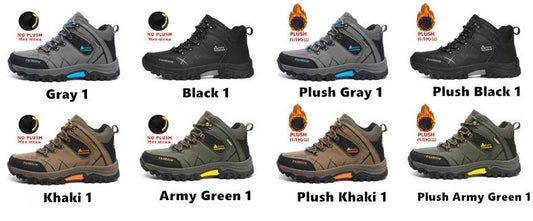 Mandotos International men's winter snow boots with waterproof leather, outdoor hiking design, super warm, size 39-47.