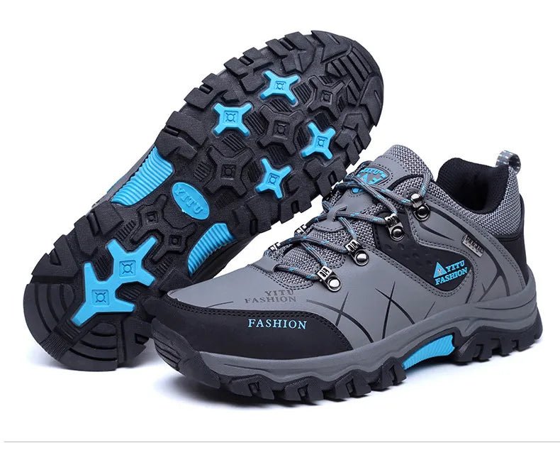 Mandotos International men's winter snow boots with waterproof leather, warm lining, outdoor hiking and work shoe, size 39-47.