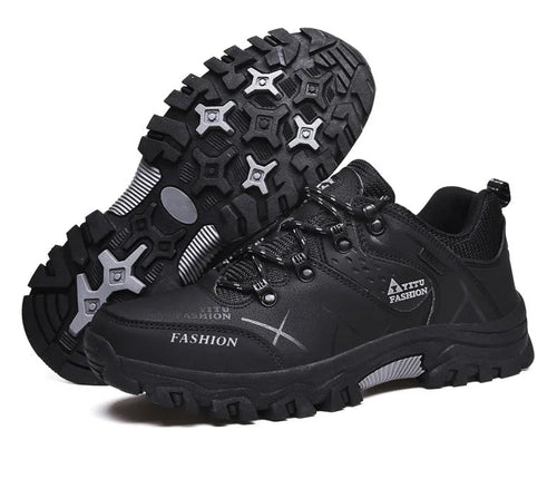 Mandotos International men's winter snow boots, waterproof leather sneakers, outdoor hiking and work shoes, size 39-47.