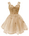 Mandotos International Butterfly Sparkle off-shoulder homecoming dress with shimmering details and elegant design.