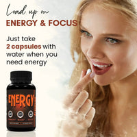 Mandotos International caffeine pills alternative to energy drinks, energy gel, and gummies, 60 pills for quick energy boost.