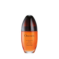 Calvin Klein Obsession women's perfume 1 oz bottle, elegant packaging, fragrance details visible.