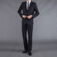 Mandotos International men's casual two-piece suit with cotton fabric, suitable for business or office wear in spring, summer, or autumn.