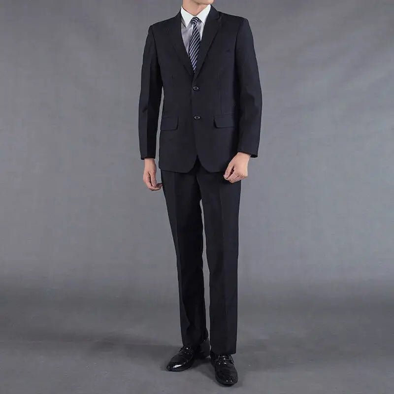 Mandotos International men's casual two-piece suit with cotton fabric, youthful style, suitable for spring, summer, and autumn office wear.