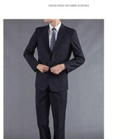 Mandotos International men's casual two-piece suit featuring a youthful, professional style in cotton for spring, summer, and autumn wear.