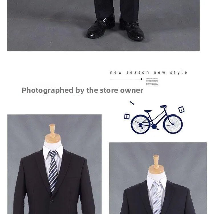 Mandotos International men's casual two-piece suit with cotton fabric, youthful style, suitable for spring, summer, and autumn office wear.