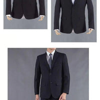 Mandotos International men's casual two-piece suit with cotton fabric, youthful style, perfect for business and office wear in spring and summer.