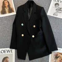 Mandotos International women's blazer coat with a chic stand collar, elegant office outerwear, tailored for a sophisticated look.