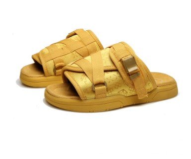 Chic unisex beach slides by MANDOTOS INTERNATIONAL with stylish design and comfortable sole for casual summer wear.
