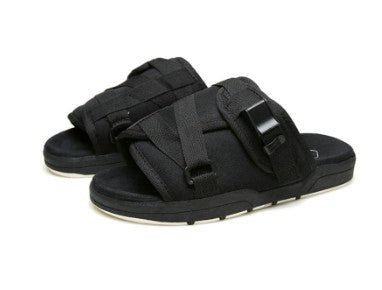 Chic unisex beach slides by MANDOTOS INTERNATIONAL featuring comfortable slip-on design and stylish appearance.