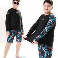 Mandotos International boys' swim trunks, 2026 new model, two-piece youth swimwear for older children, suitable for hot spring swimming.