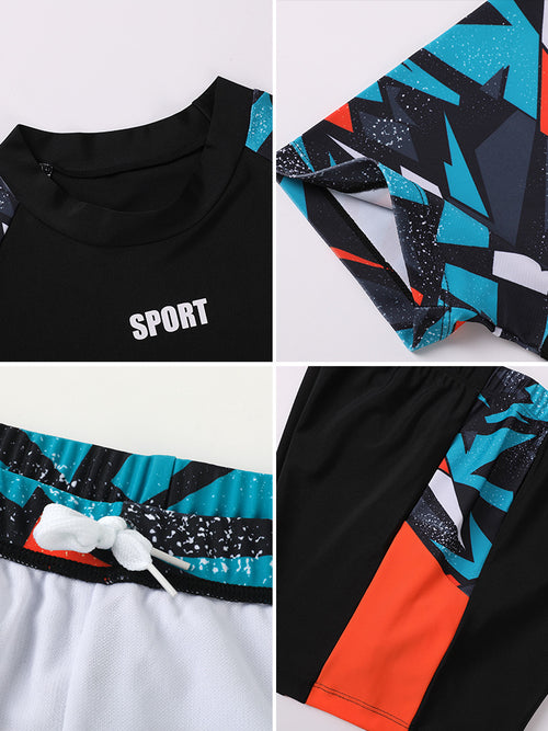 Mandotos International boys' swim trunks in 2026 new model, two-piece youth swimwear, suitable for older children and kids.
