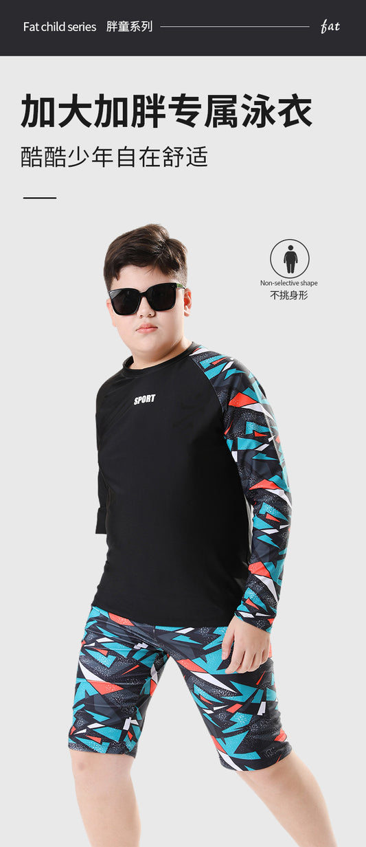 Mandotos International boys' swim trunks for kids, two-piece youth swimwear, new 2026 model, suitable for older children and hot springs.