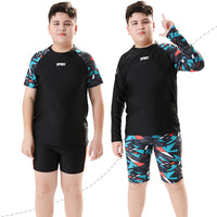 Children's boys' swim trunks by Mandotos International, 2026 new model kids' swimwear for older boys, two-piece hot spring swimwear.