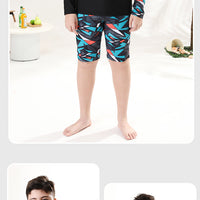 Mandotos International boys' swim trunks, 2026 new model, two-piece youth swimwear for older children, colorful and stylish.