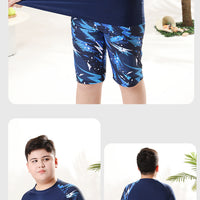 Children's boys' two-piece swim trunks by Mandotos International, sun-protective swimsuit, new 2026 model, hot spring set.