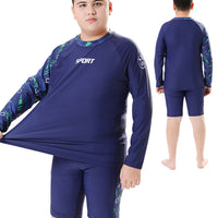 Children's boys' two-piece swim trunks by Mandotos International, sun-protective swimwear for older boys, 2026 new model, hot spring set.