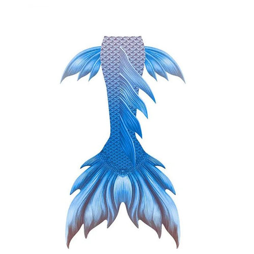 Shiny mermaid tails swimsuit from Mandotos International, featuring a realistic mermaid skin design and vibrant, shimmering colors.