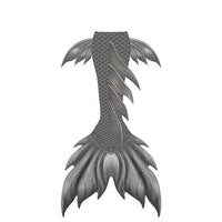 Shiny mermaid tails swimsuit by MANDOTOS INTERNATIONAL featuring a realistic mermaid skin design for swimming and costume wear.